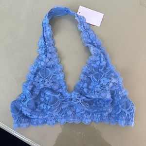 NEW Wishlist Bra Lace Halter Small S Blue